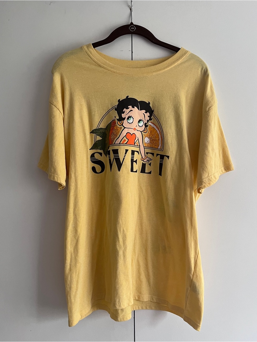 Betty Boop Yellow Graphic Tee with SWEET Print